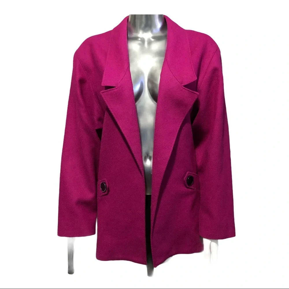 Vintage Sterling Stall Lined Blazer Fuchsia Size Small
